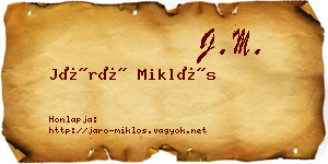 Járó Miklós névjegykártya