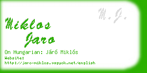 miklos jaro business card